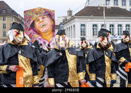 Costume at the Basel Fasnacht parade in Switzerland Stock Photo