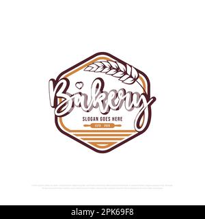 Luxury Bakery Shop logo design vector , best for bread and cakes shop, food beverages store logo emblem template Stock Vector