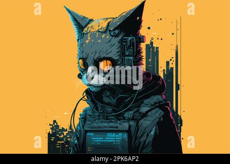 Cyberpunk cat meme hi-res stock photography and images - Alamy