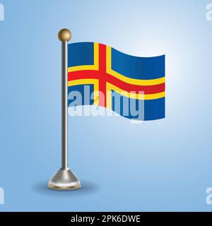State table flag of Aland Islands. National symbol, vector illustration Stock Vector