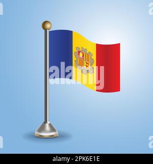 State table flag of Andorra. National symbol, vector illustration Stock Vector