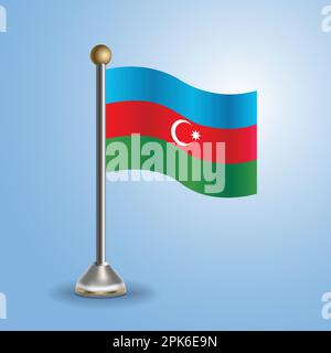 State table flag of Azerbaijan. National symbol, vector illustration Stock Vector
