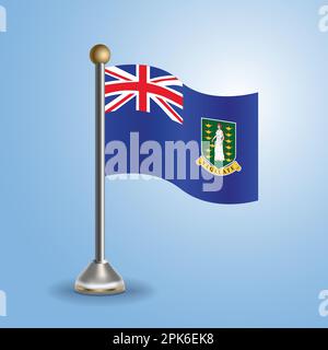 State table flag of British Virgin Islands. National symbol, vector illustration Stock Vector