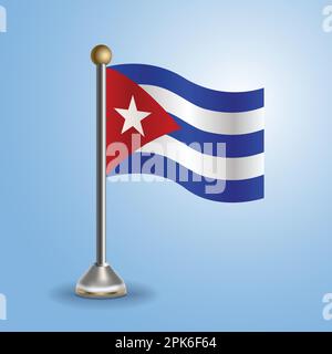 State table flag of Cuba. National symbol, vector illustration Stock Vector