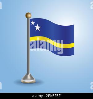 State table flag of Curacao. National symbol, vector illustration Stock Vector