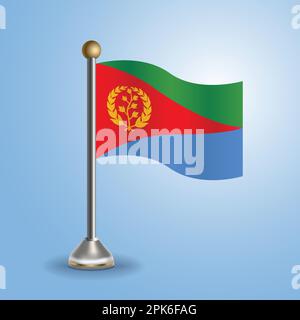 State table flag of Eritrea. National symbol, vector illustration Stock Vector