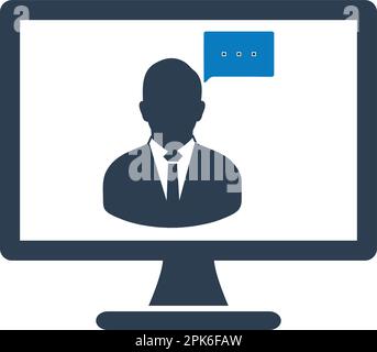 Online Trainer Icon. Flat style vector EPS. Stock Vector