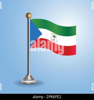 State table flag of Equatorial Guinea. National symbol, vector illustration Stock Vector
