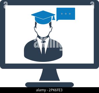 Online Trainer Icon. Flat style vector EPS. Stock Vector