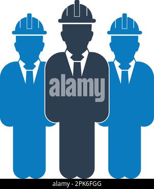 Standing Male Engineer team Icon. Flat style vector EPS Stock Vector ...