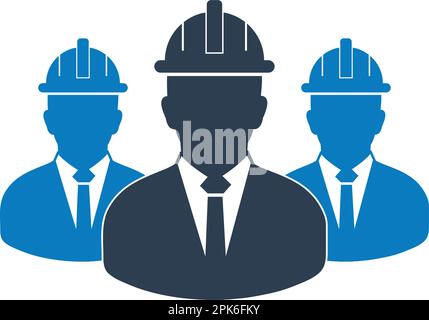 Engineer Team Icon. Flat style vector EPS. Stock Vector