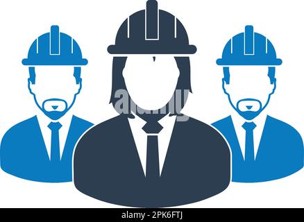 Engineer Team Icon. Flat style vector EPS. Stock Vector