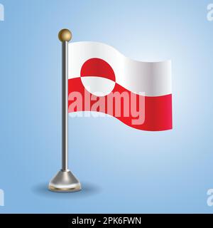 State table flag of Greenland. National symbol, vector illustration Stock Vector