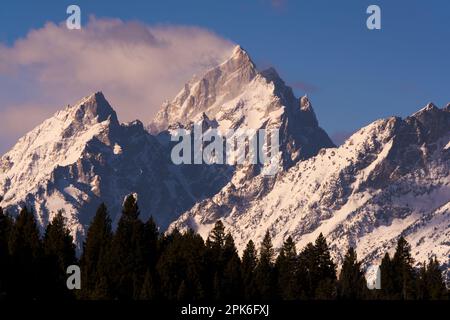 Majestic mountains covered in snow, Wedge Mountain, British Columbia, Canada Stock Photo