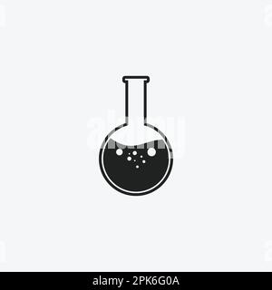 Rounded Laboratory Flask Icon. Editable Vector EPS Symbol Illustration. Stock Vector