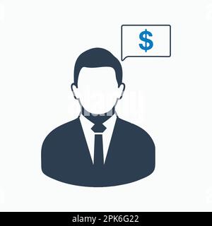 Financial manager icon. Flat style vector EPS. Stock Vector