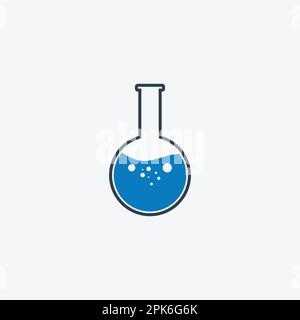 Rounded Chemical Flask Icon. Editable Vector EPS Symbol Illustration. Stock Vector