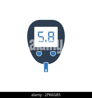 Glucose Meter Icon. Editable Vector EPS Symbol Illustration. Stock Vector