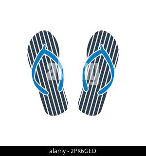 Beach Flip Flops icon. Editable Vector EPS Symbol Illustration. Stock Vector
