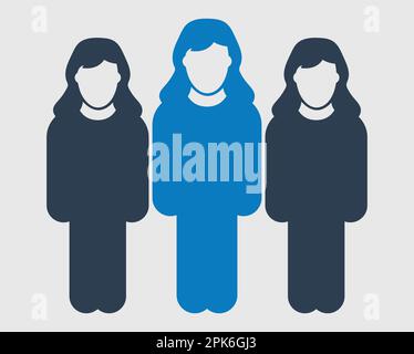 User Team Icon. Standing Male symbols on gray background. Flat style vector EPS. Stock Vector