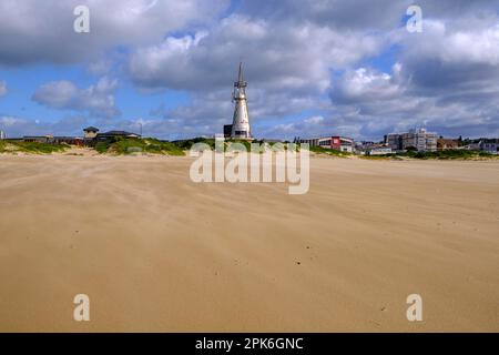 Sea rescue station, beach, Jeffreys Bay near Port Elizabeth, Garden Route, Eastern Cape, South Africa Stock Photo