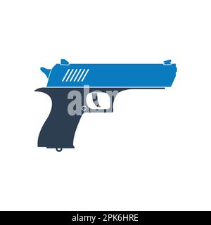 Pistol Gun Icon. Editable Vector Symbol Illustration. Stock Vector