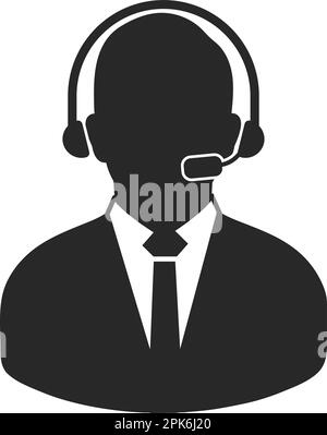 Male Costumer service icon.  Flat style vector EPS. Stock Vector