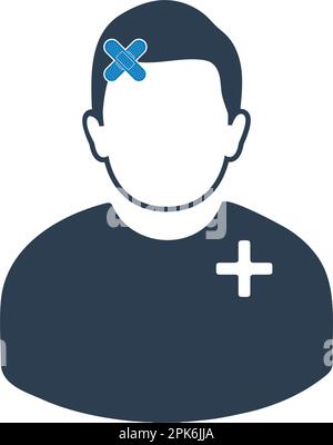 Injured man icon. Flat style vector EPS. Stock Vector