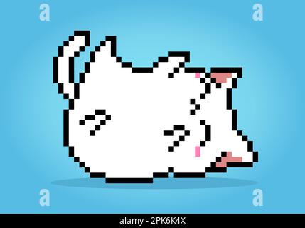 vector pixel art fat cat isolated Stock Vector Image & Art - Alamy