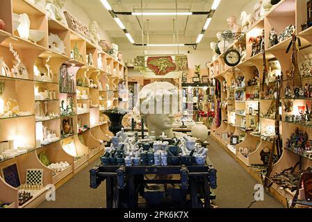 Sculptures, Handicrafts, Souvenirs, Souvenir Shop, Volterra, Province of Pisa, Tuscany, Italy Stock Photo