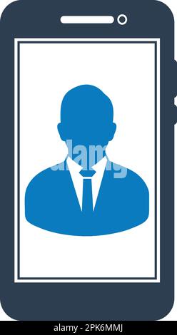 Mobile User Icon. Flat style vector EPS. Stock Vector
