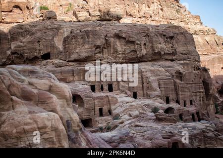 Royal Tombs in front of al Khubtha mountain, columns of the Great ...