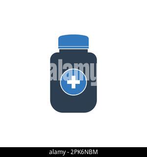 Medicine Bottle Icon. Editable Vector EPS Symbol Illustration. Stock Vector