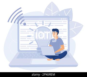 Programming team concept, Computer games, virtual world and IoT development, VR graphic design, testing and deployment, flat vector modern illustratio Stock Vector