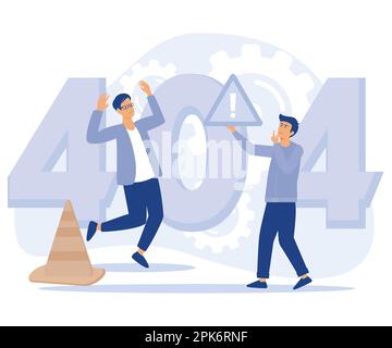 Web development concept, Microsite interface, cross-browser compatibility, 404 error, programming, company page, page not found, flat vector modern il Stock Vector