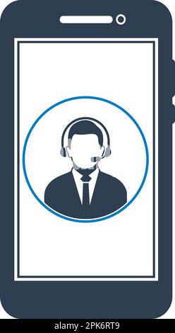 Online Customer Service Icon. Flat style vector EPS. Stock Vector