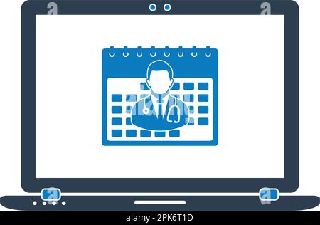 Online Doctor Appointment Icon. Flat style vector EPS. Stock Vector