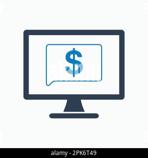 Online banking icon. Flat style vector EPS. Stock Vector