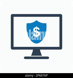 Online banking security icon. Flat style vector EPS. Stock Vector