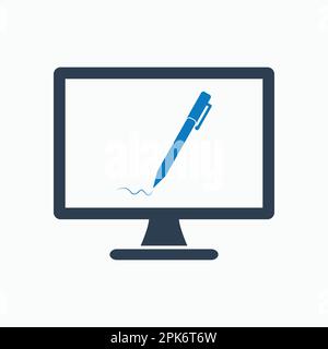 Online learning icon. Flat style vector EPS. Stock Vector