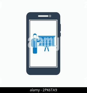Online learning icon. Flat style vector EPS. Stock Vector