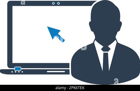 Online Trainer Icon. Flat style vector EPS. Stock Vector