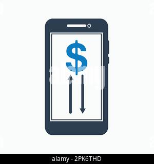 Online transaction icon. Flat style vector EPS. Stock Vector
