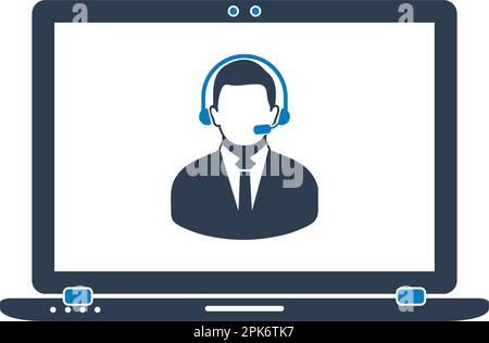 Online Customer Service Icon. Flat style vector EPS. Stock Vector