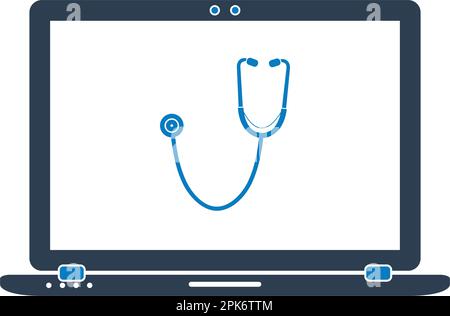 Online Medical Help Icon. Flat style vector EPS. Stock Vector