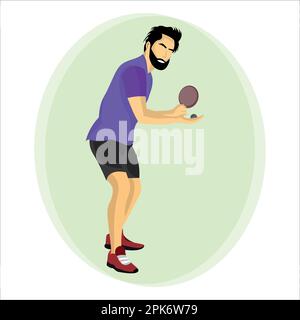 sport man playing table tennis flat vector illustration design Stock Vector