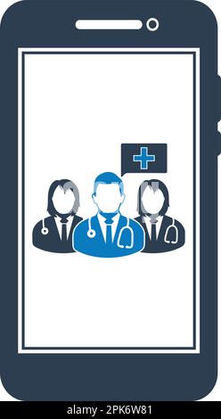 Online Medical Team Icon. Flat style vector EPS Stock Vector Image ...