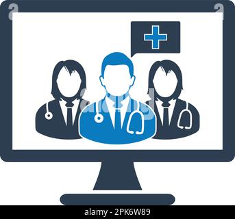 Online Medical Team Icon. Flat style vector EPS Stock Vector Image ...