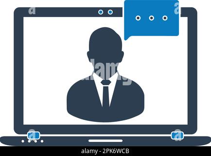 Online Customer Service Icon. Flat style vector EPS. Stock Vector