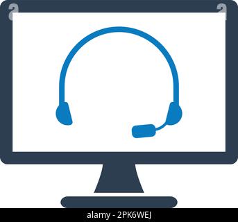 Online Customer Service Icon. Flat style vector. Stock Vector